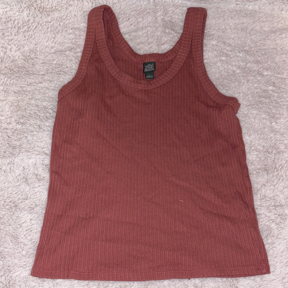 Wild Fable Ribbed Tank Top - Brick Red